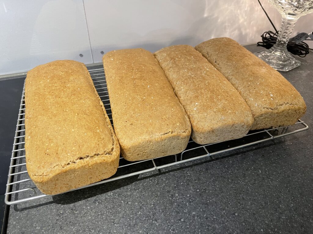 Four home baked breads and they look delicious