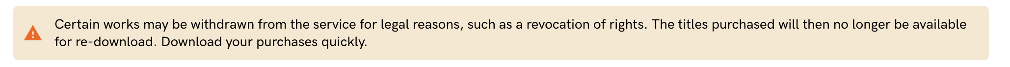 Screenshot of a warning from Qobuz after buying a digital album from them. Full text below.