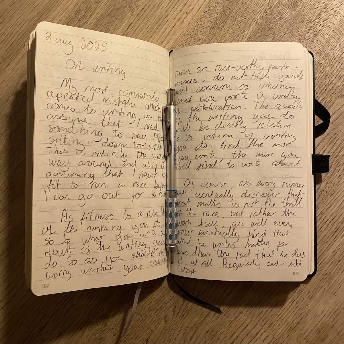 Photo of a handwritten notebook showing the same text as was posted here.