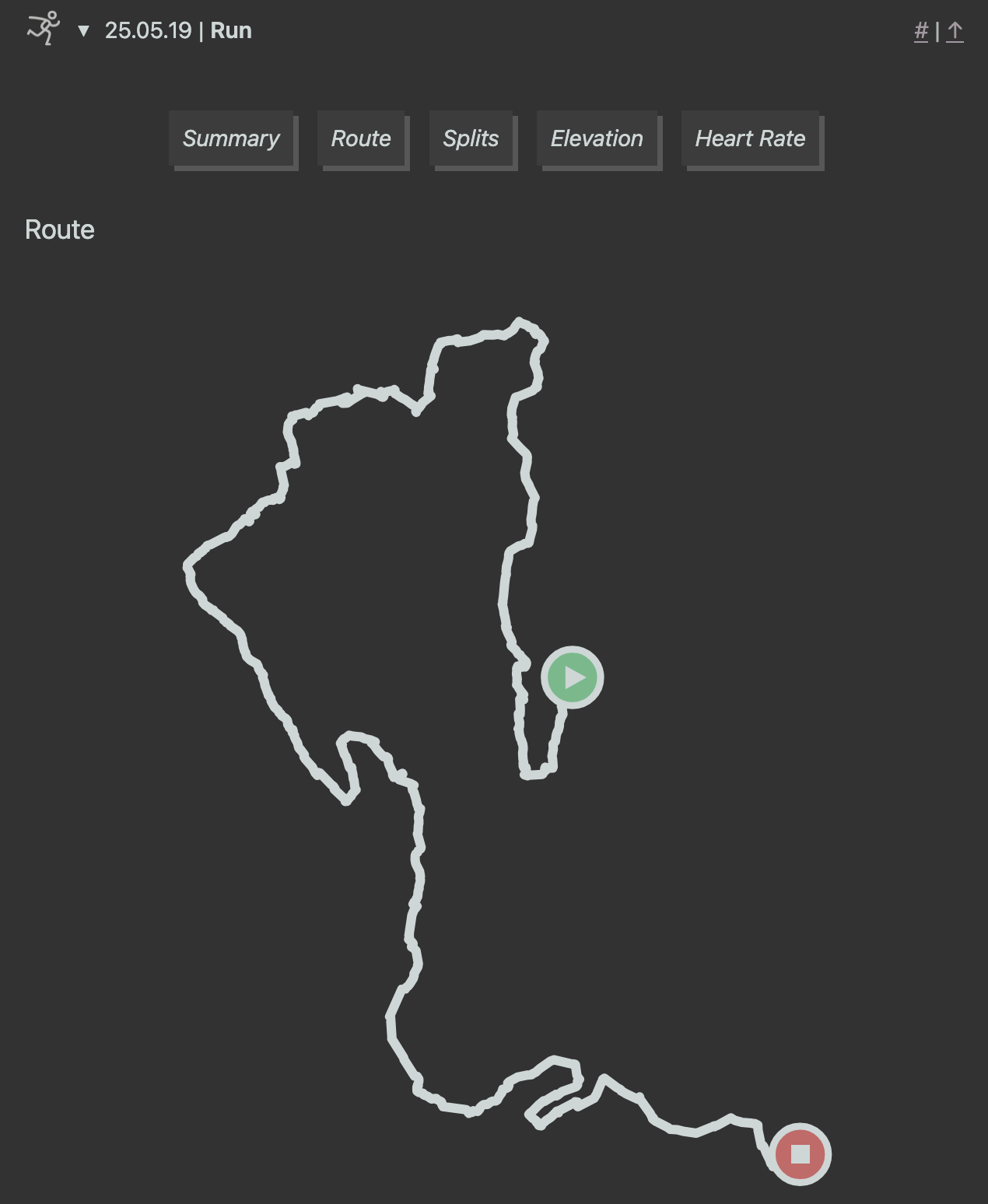 Screenshot of an activity from my workout log showing the route from the 2019 Ecotrail Oslo 50k